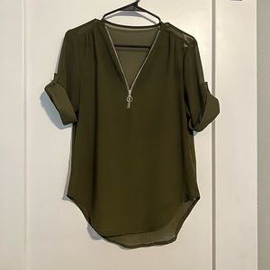 Sheer Olive Green Blouse